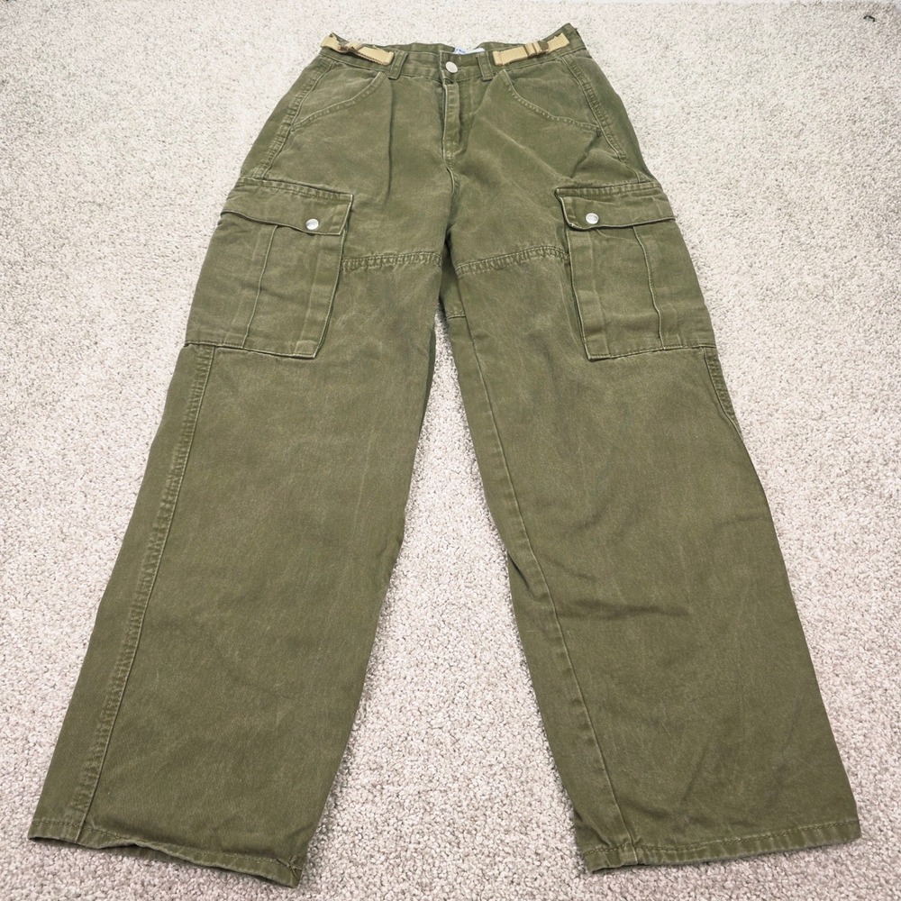 Aelfric Eden Olive Green Wide Leg Cargo Pants Utility Streetwear‎ Womens 0 Small